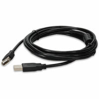 Black USB 2.0 extension cable with Type A male and female connectors shown at 45-degree angle-alternate-image1