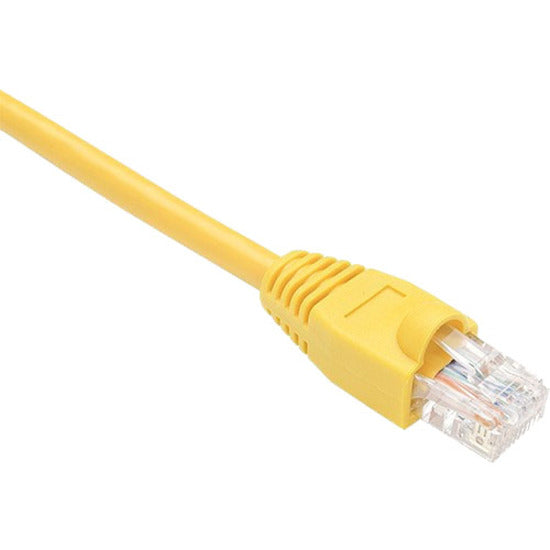 Yellow Cat.6 network cable with RJ-45 connector showing snagless boot design-alternate-image2