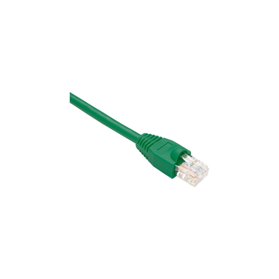 Green Cat.5e network patch cable with snagless RJ-45 connector showing clear connector end-alternate-image2