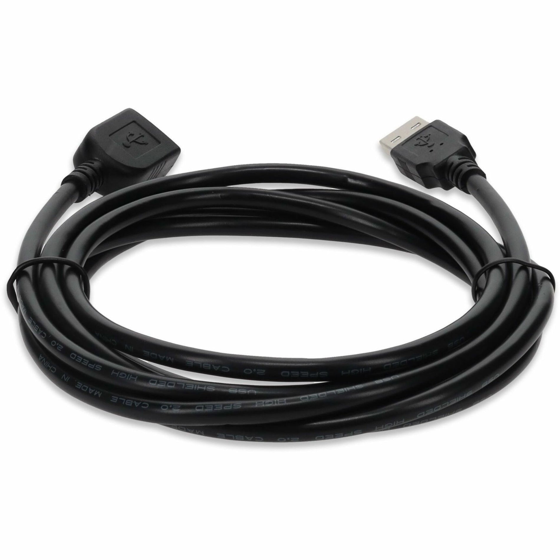 USB extension cable displayed in curved position showing both connectors-alternate-image4