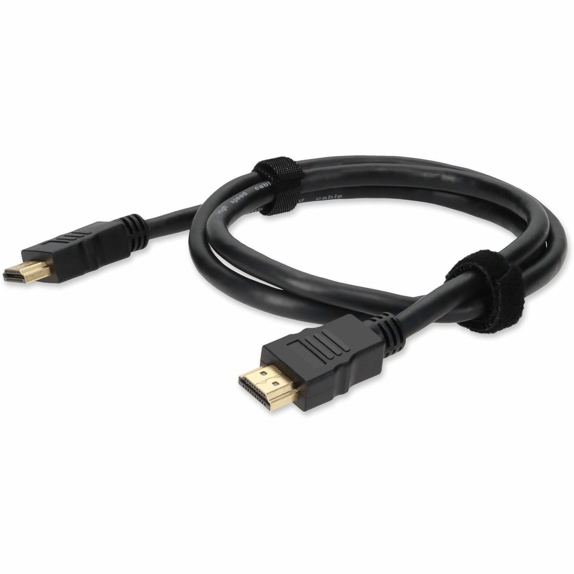 6-foot black HDMI cable with gold-plated connectors and cable management straps, front angle view-alternate-image1