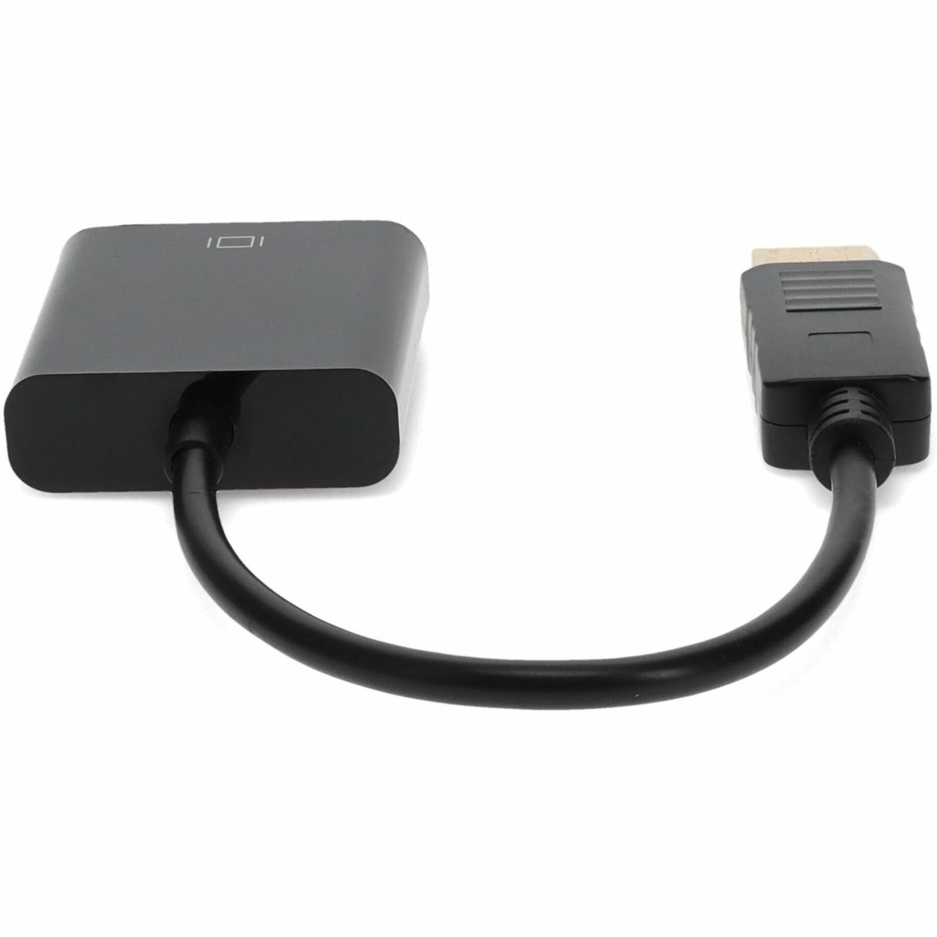 Close-up view of DisplayPort to VGA adapter showing curved cable design-alternate-image4