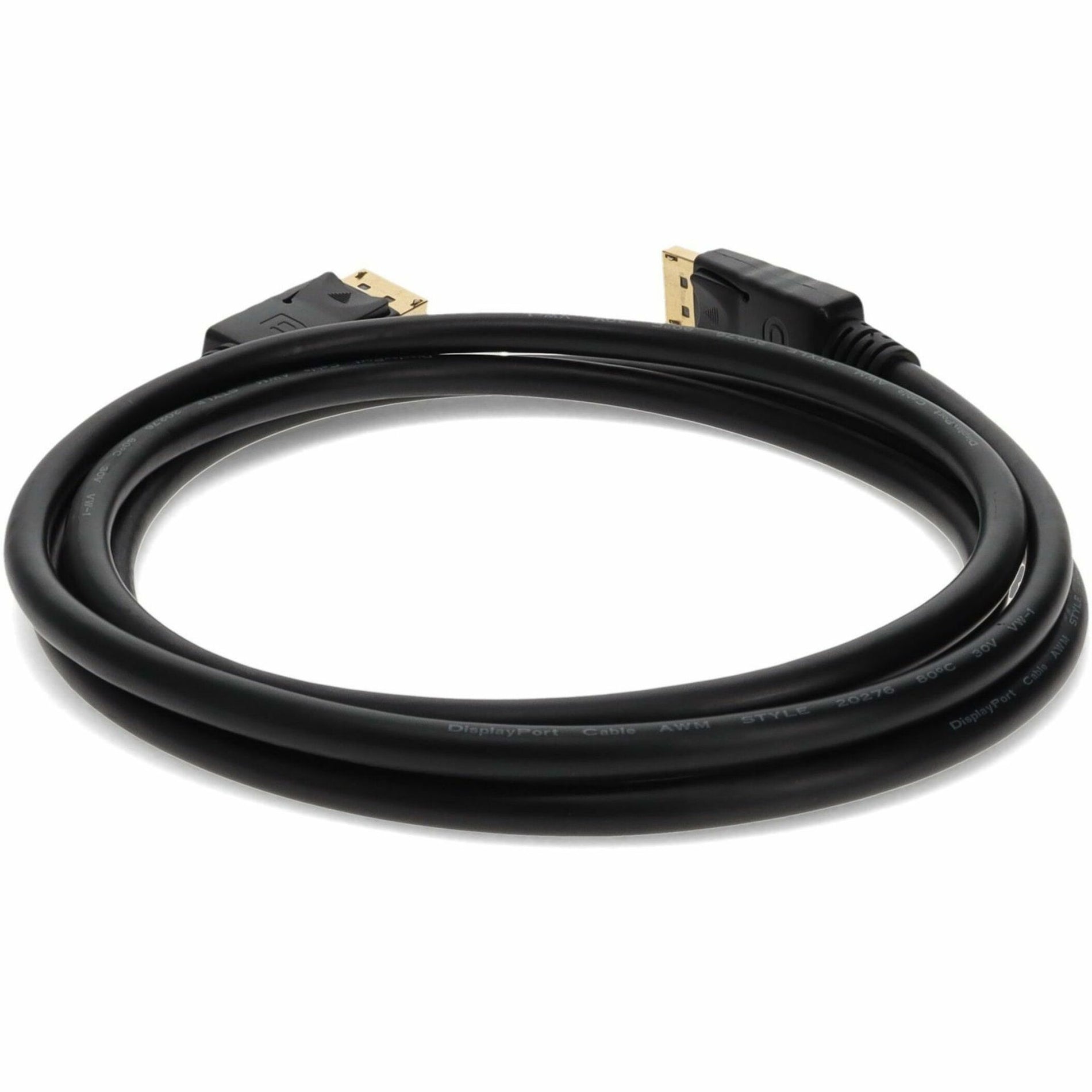 DisplayPort cable showing natural curve and connector detail from top view-alternate-image4