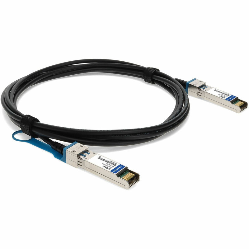 Perspective view of SFP+ DAC cable emphasizing durability