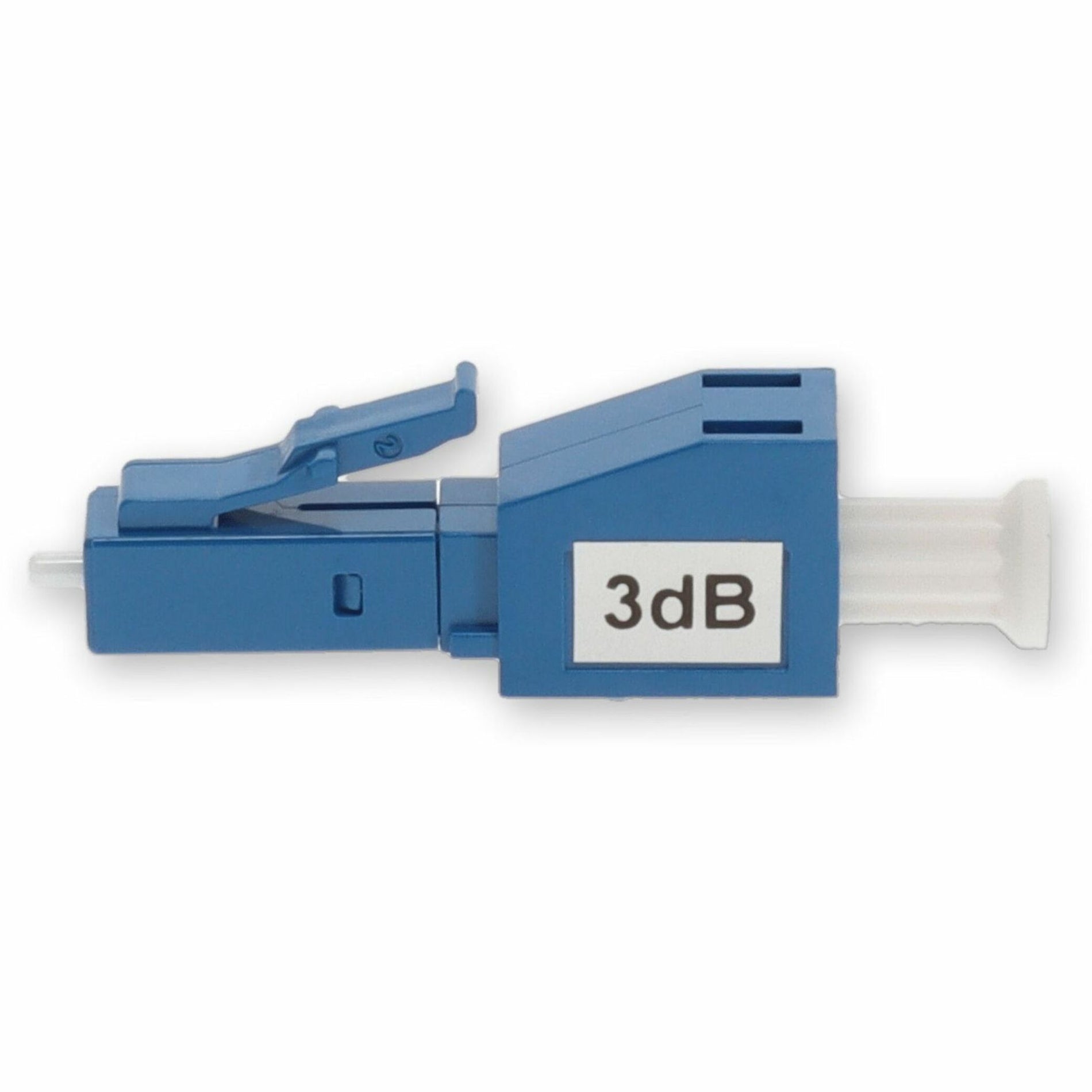 Horizontal side view of LC fiber attenuator with 3dB marking visible-alternate-image2