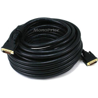 50 foot black Monoprice Dual Link DVI-D cable coiled showing full length-alternate-image1