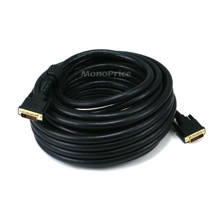 Monoprice 50ft 24AWG CL2 Dual Link DVI-D Cable - Black (2185)