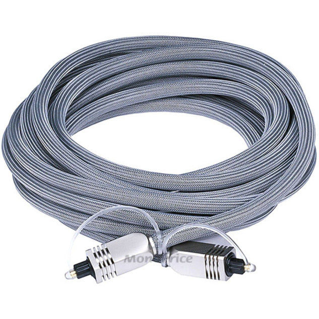 15-foot premium Toslink optical cable with metal braided exterior and metal connectors