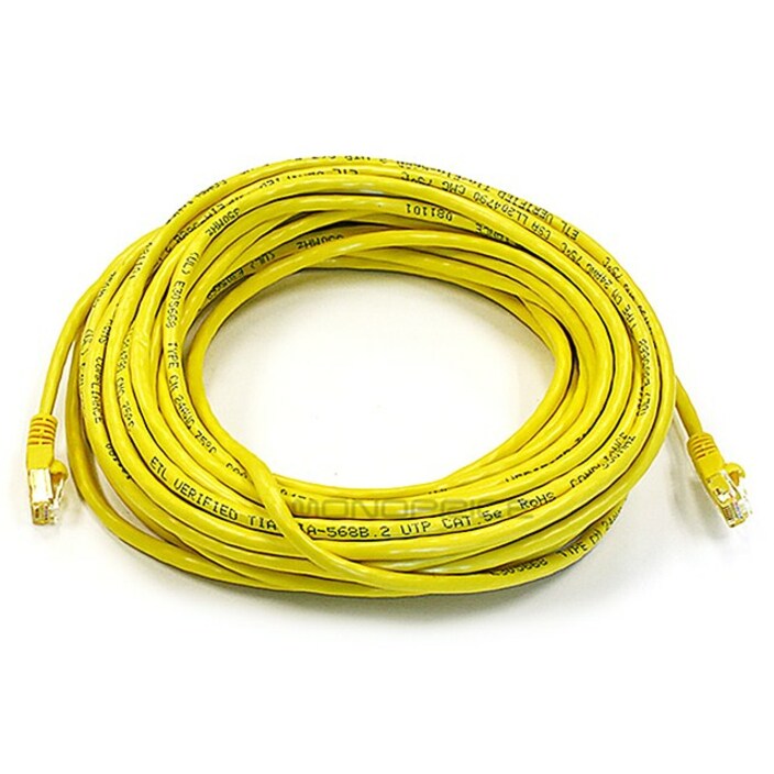 Monoprice 50FT 24AWG Cat6 550MHz UTP Ethernet Bare Copper Network Cable - Yellow (2326)