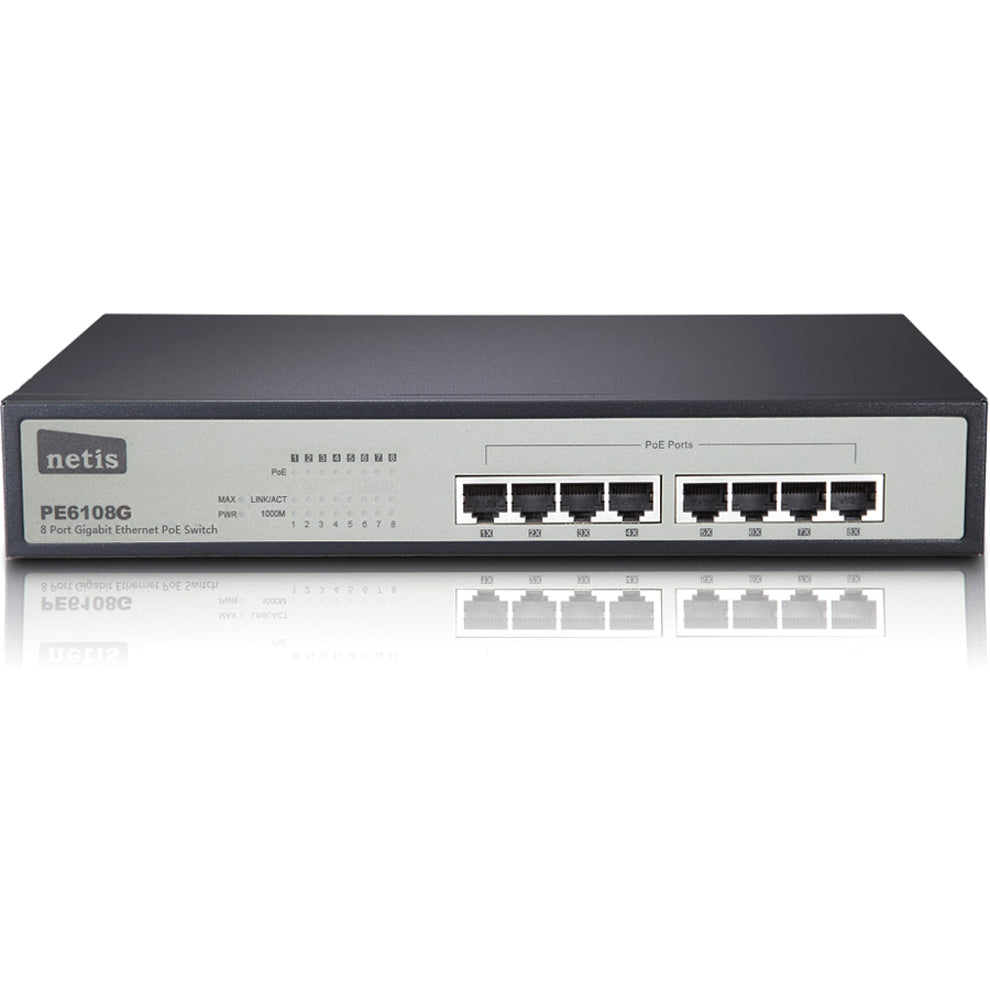 Netis 8 Port Gigabit Ethernet PoE Switch/8 Port PoE/802.3at (PE6108G)