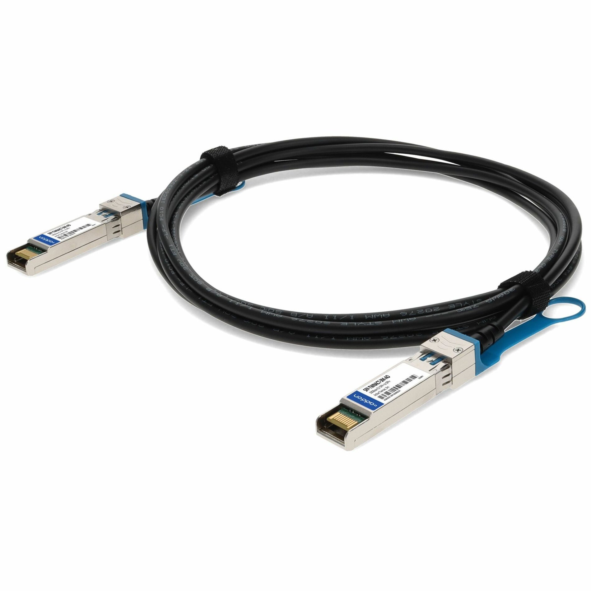 Front view of AddOn 3-meter SFP+ to SFP+ 10GBase active twinax direct attach cable-alternate-image1