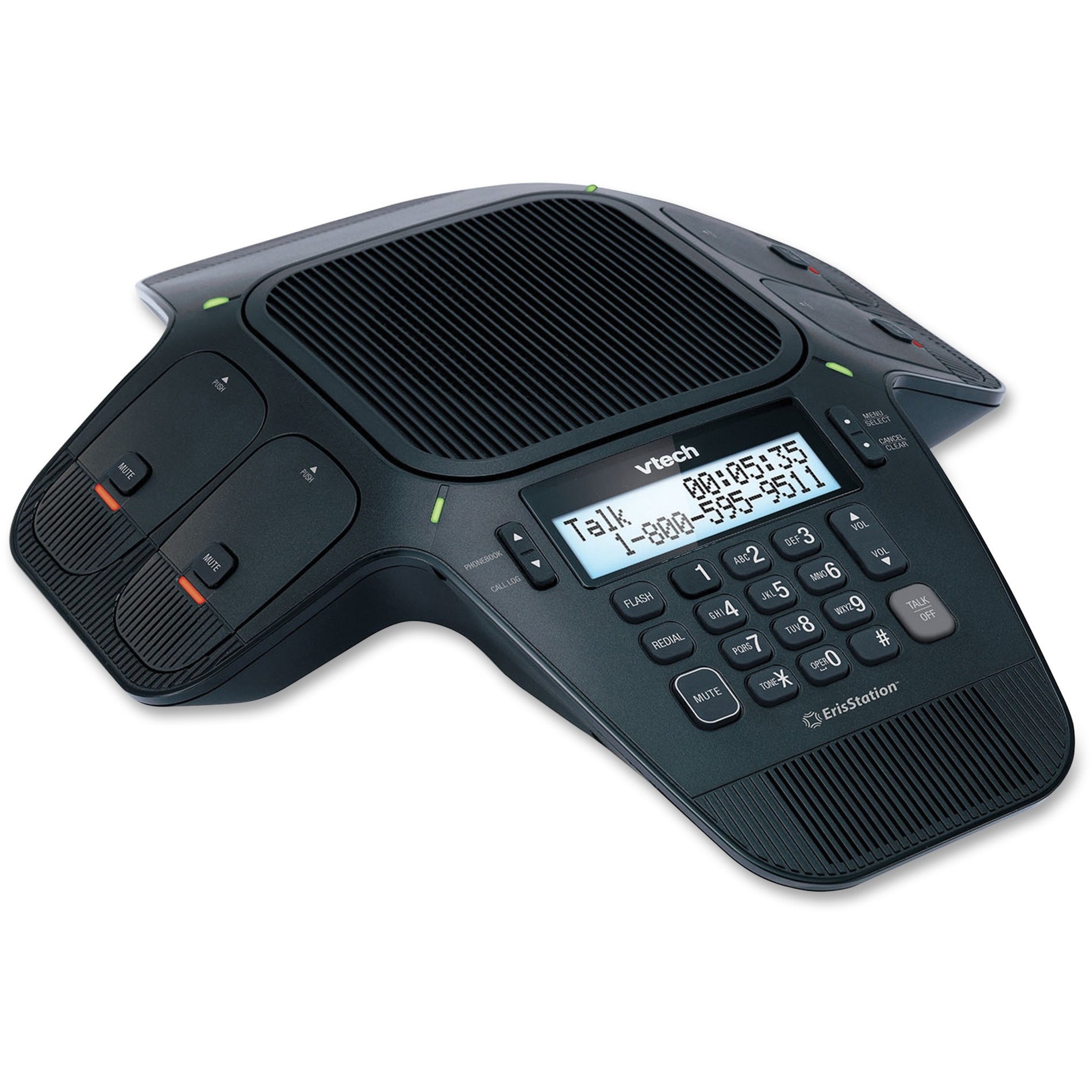 VTech Conference Speakerphone, DECT 6.0 Mics, Wireless, Black (VCS704)