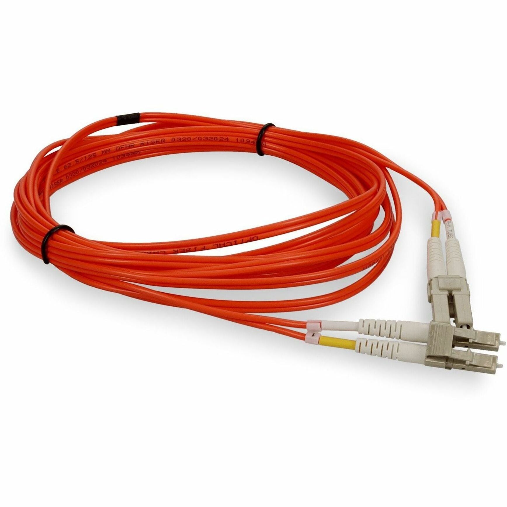 4M orange fiber patch cable shown with management clips and LC connectors-alternate-image7