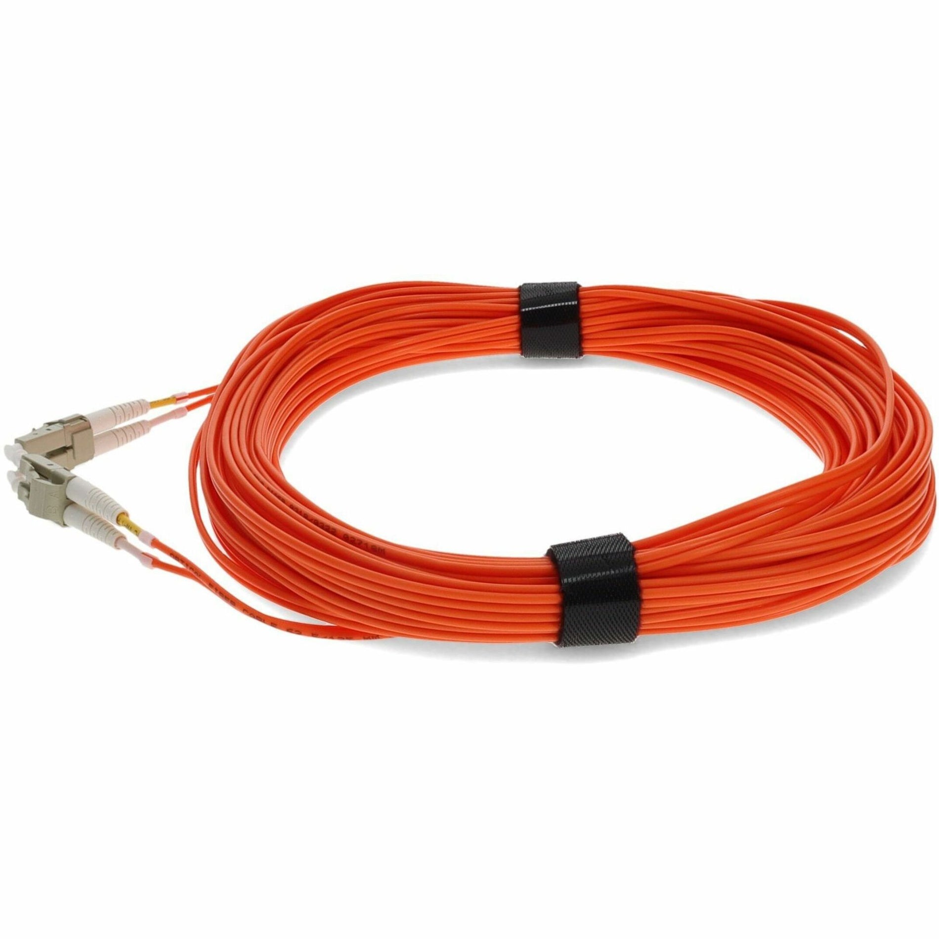 Side view of orange fiber optic cable showing strain relief and connector detail-alternate-image2