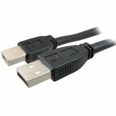 Comprehensive Pro AV/IT Active USB 2.0 Data Transfer Cable, A Male to B Male, 50ft Extension, 480Mbps, Supports Webcams/Printers, SureLength, Strain Relief, Matte Black - USB2-AB-50PROA (Lifetime Warranty)