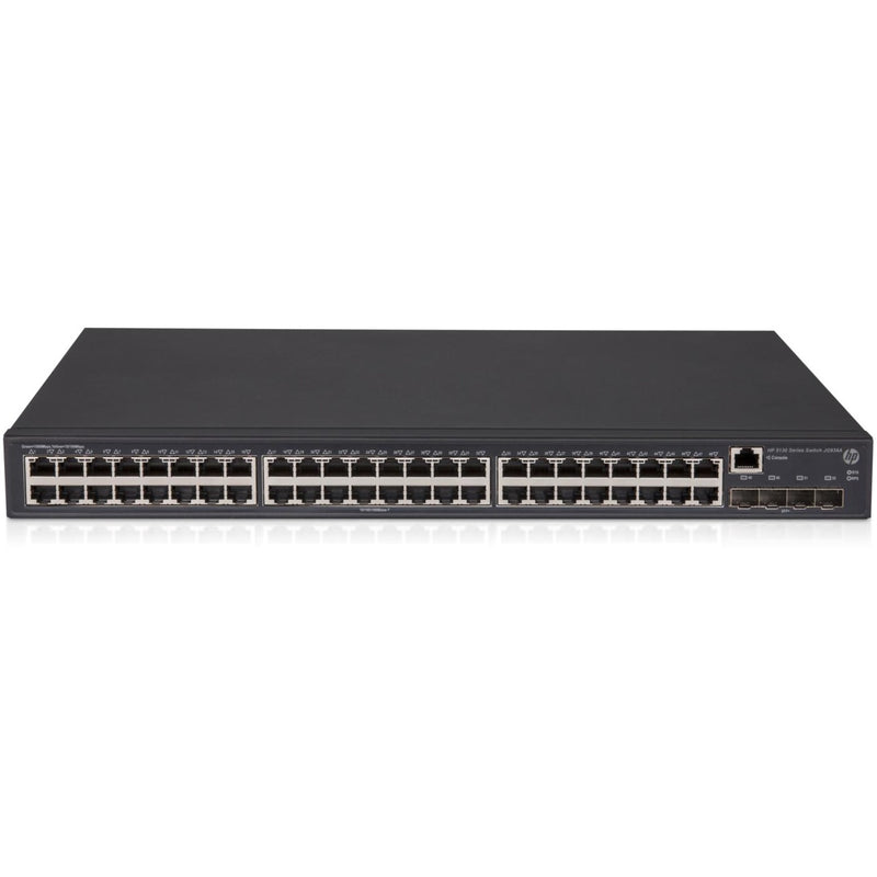 Front view of HPE 5130-48G-4SFP+ EI Switch showing 48 Gigabit Ethernet ports and 4 SFP+ uplink ports in a black 1U rack-mountable chassis