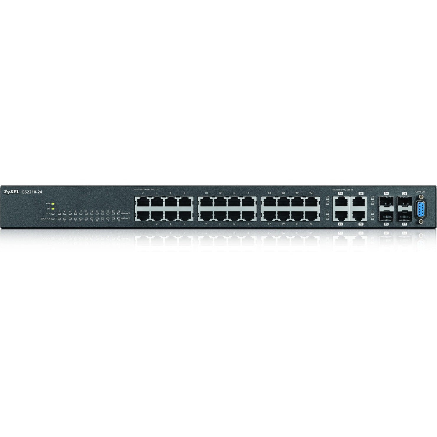 지케엘 24포트 GbE L2 PoE 스위치 (GS2210-24HP)