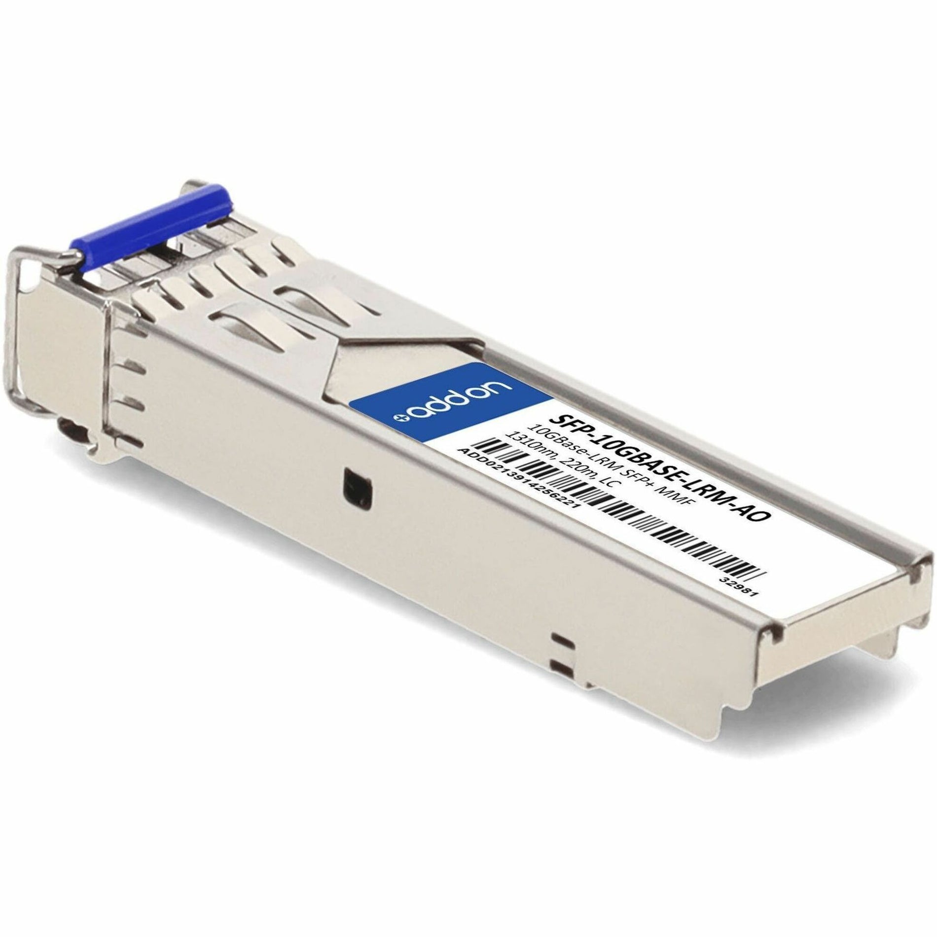 Angled view of SFP+ module highlighting thermal design features-alternate-image3