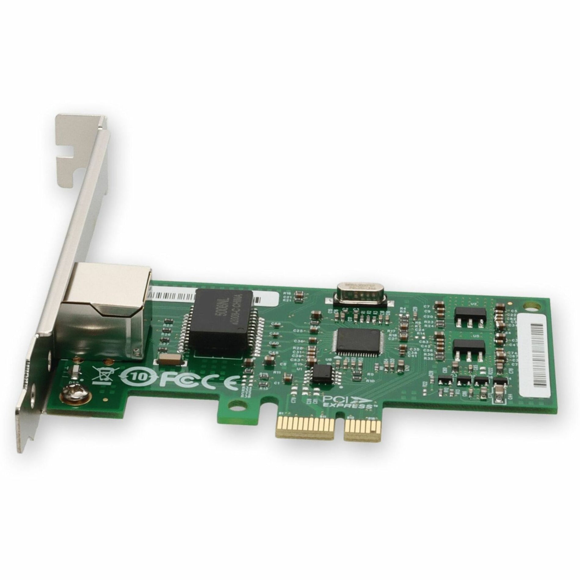 Top-down view of Intel I210T1 network card showing PCB layout and component placement-alternate-image2