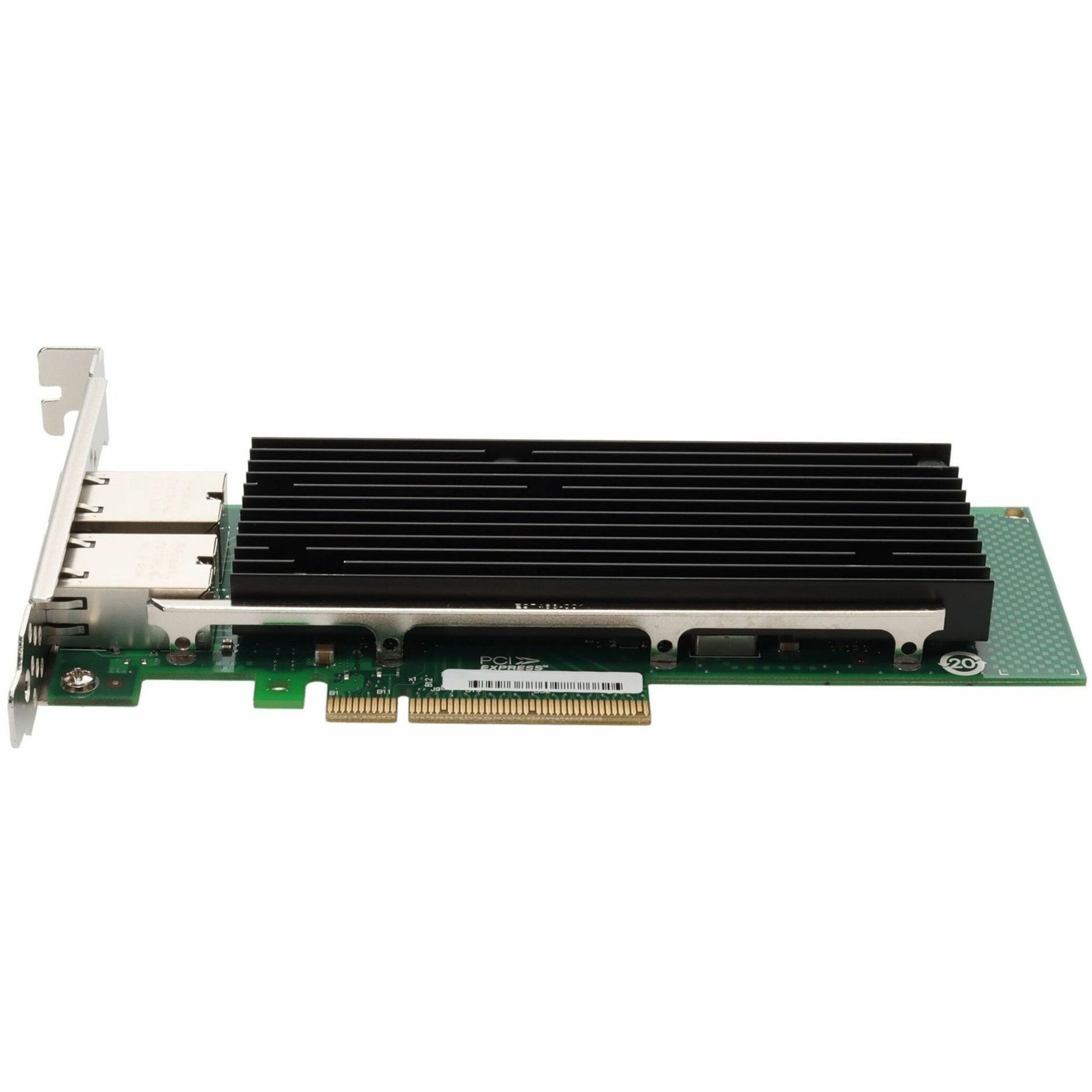 Side profile of 49Y7970-AO network card highlighting aluminum heatsink design-alternate-image2