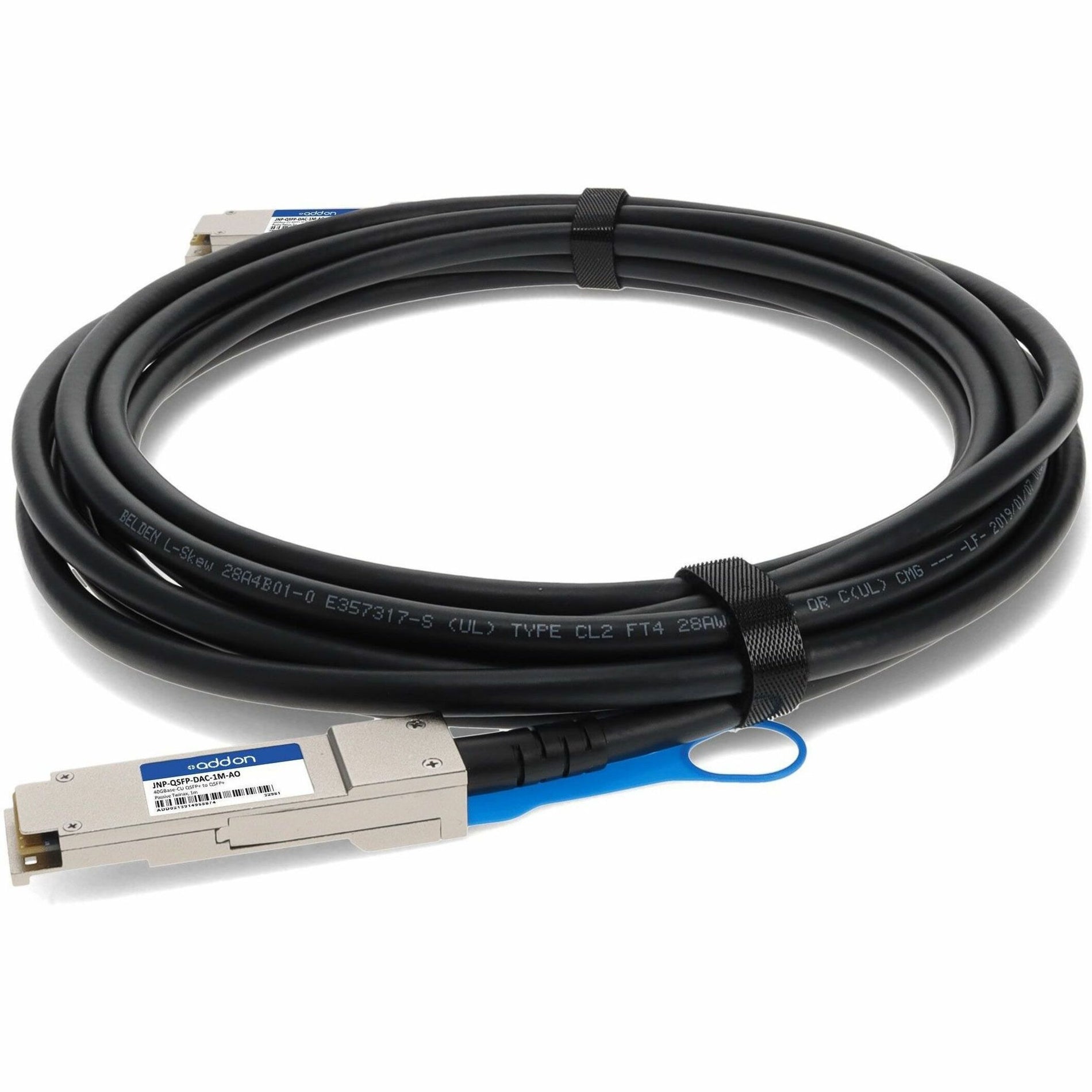 AddOn 40GBASE-CU QSFP+/QSFP+ DAC FOR JUNIPER PASSIVE TWINAX 1M (JNP-QSFP-DAC-1M-AO)