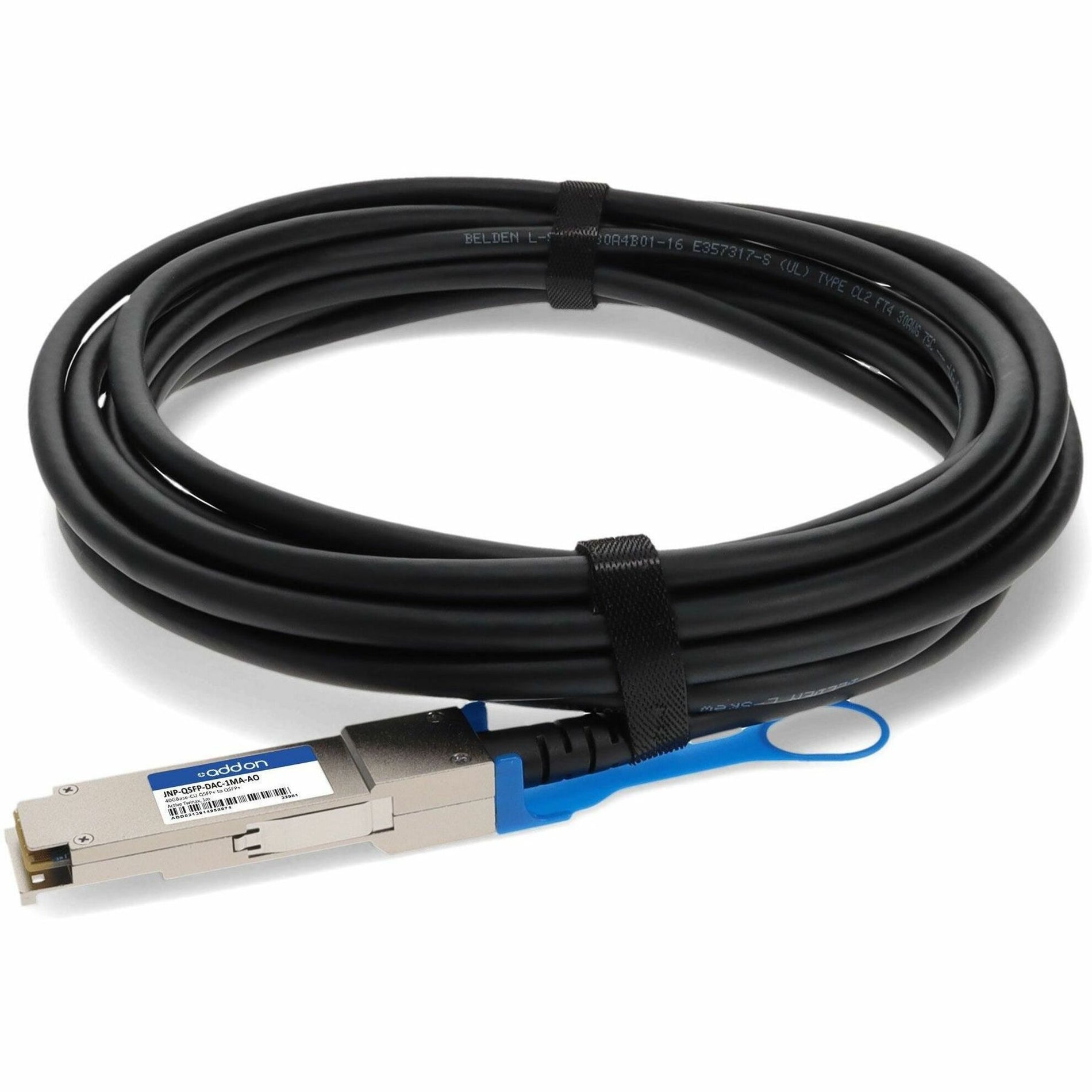 AddOn JNP-QSFP-DAC-1MA-AO Twinaxial Network Cable, 40GBASE-CU QSFP+/QSFP+ DAC FOR JUNIPER ACTIVE TWINAX 1M