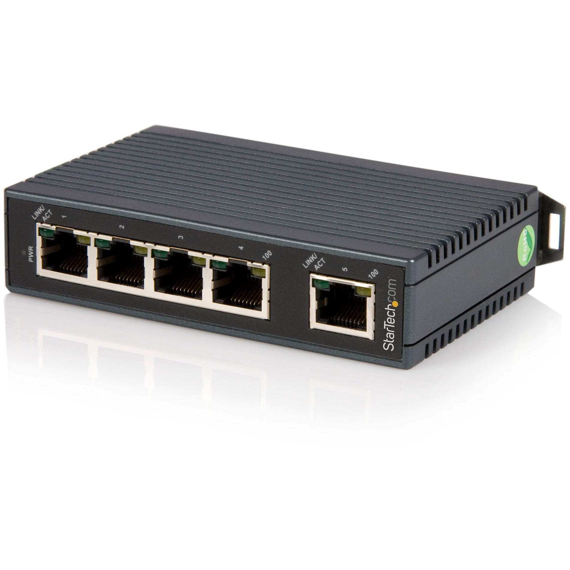 StarTech.com 5 Port Industrial Ethernet Switch - DIN Rail Mountable (IES5102)