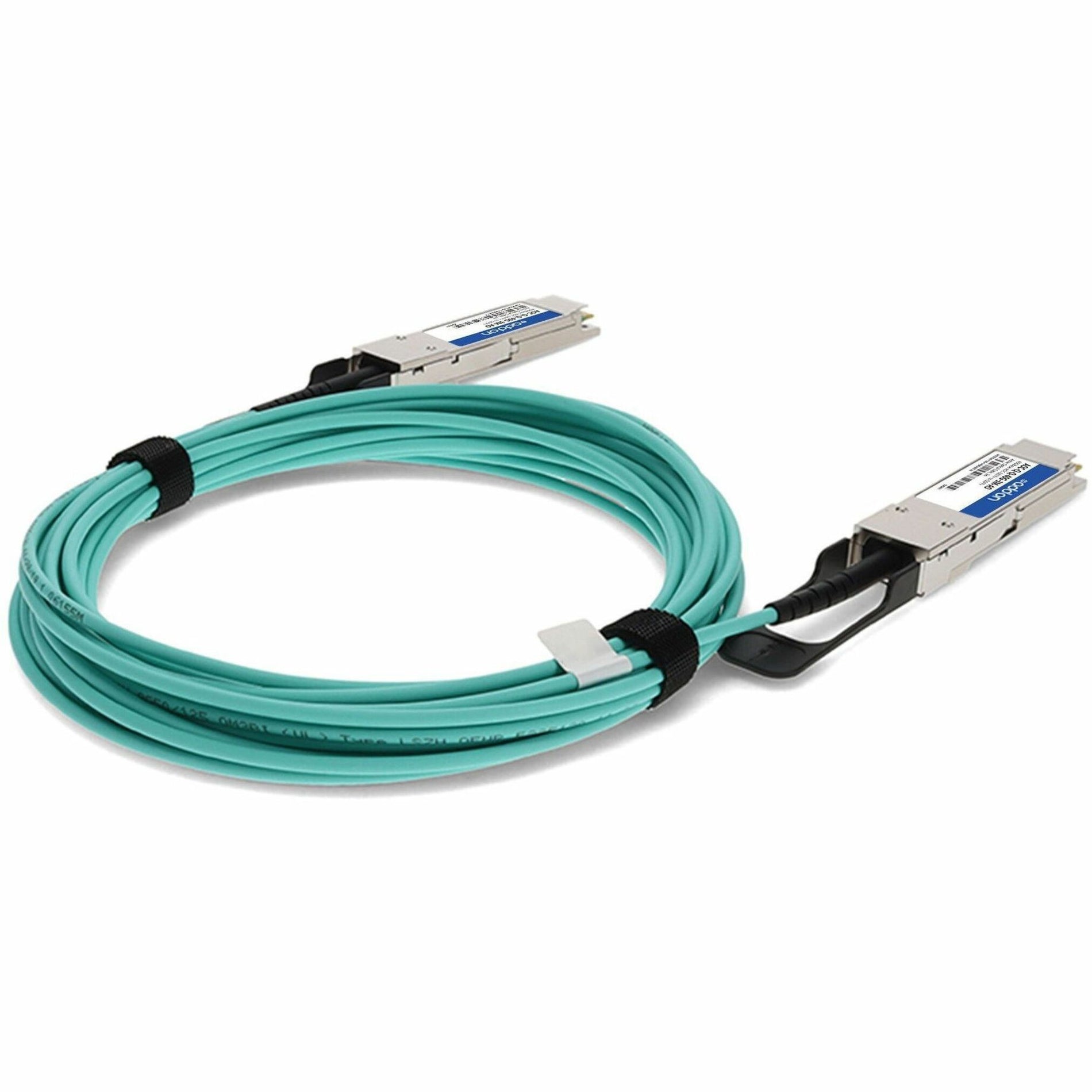 Diagonal view of 40G QSFP+ cable emphasizing build quality-alternate-image5