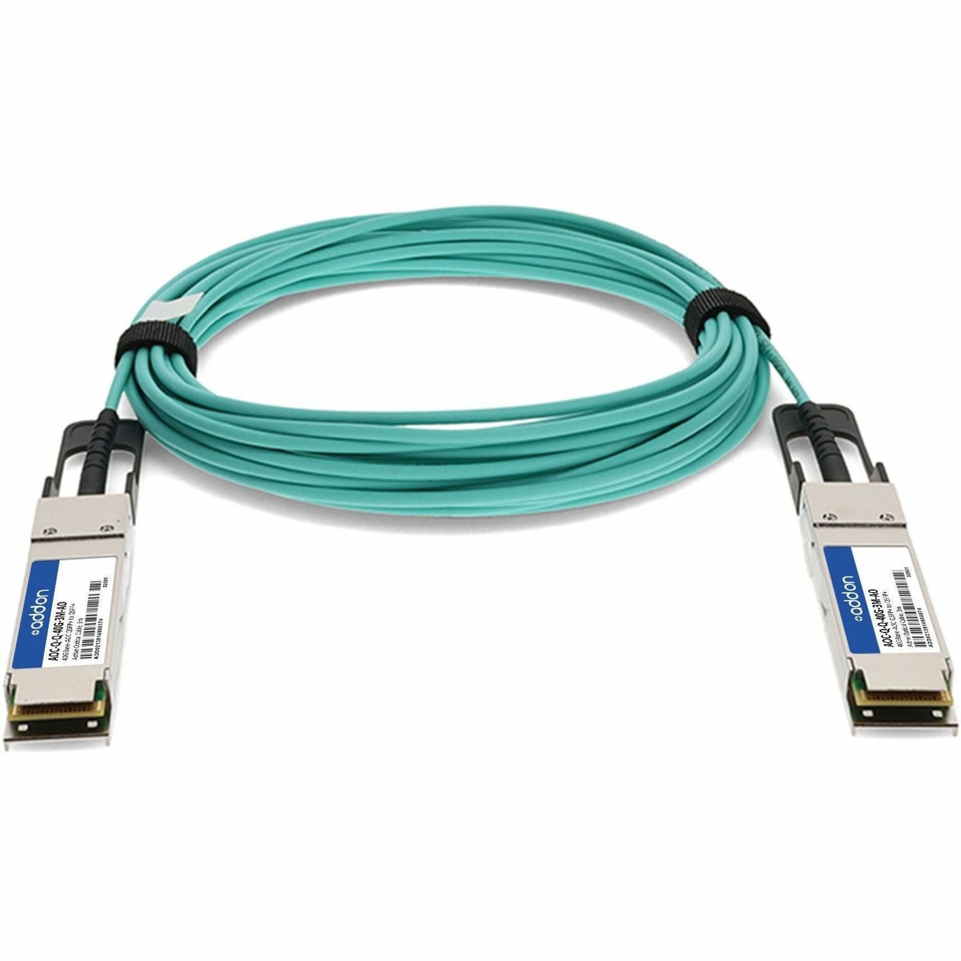 Full length view of 40G QSFP+ cable showing complete assembly-alternate-image8