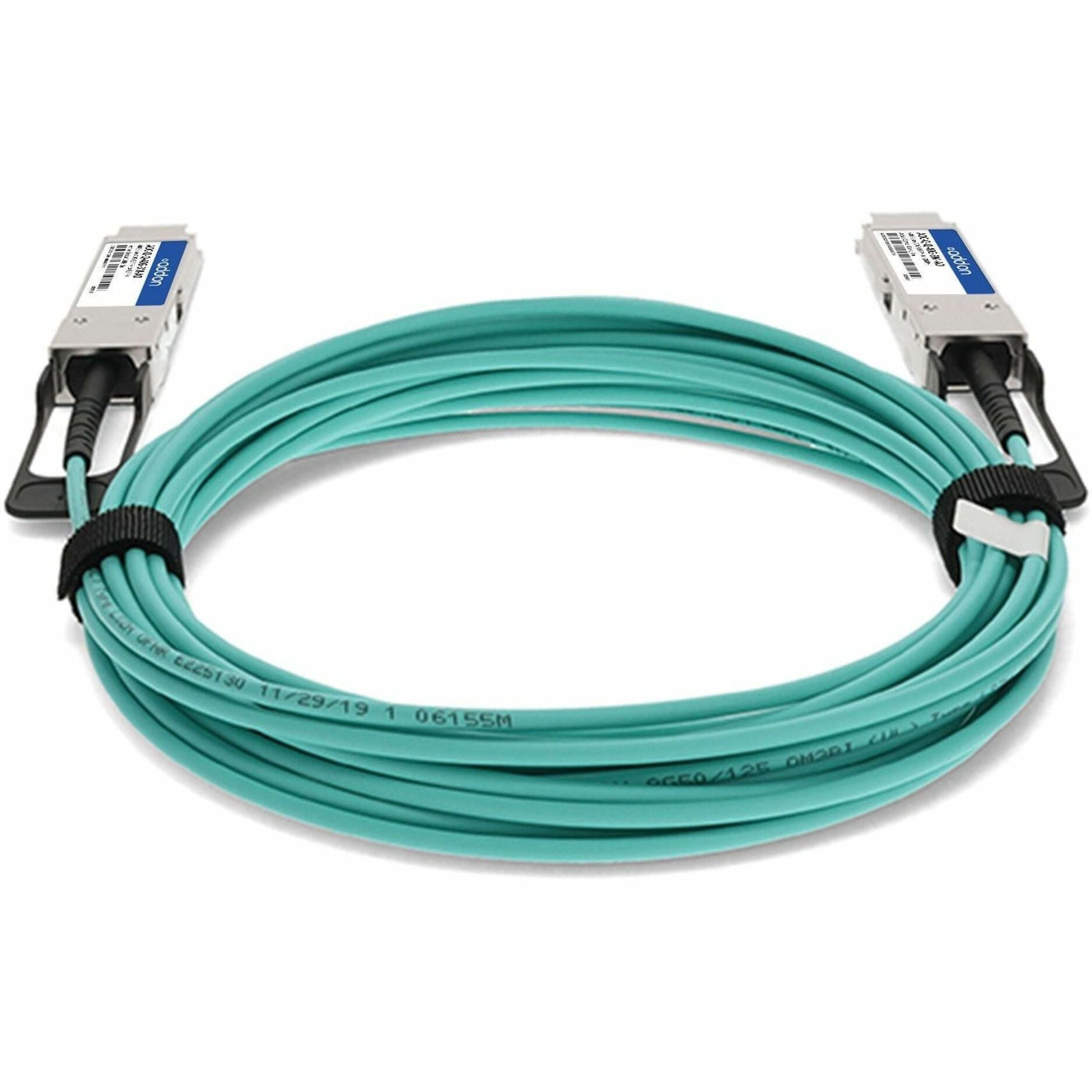 Top view of 40G QSFP+ cable showing cable management features-alternate-image4