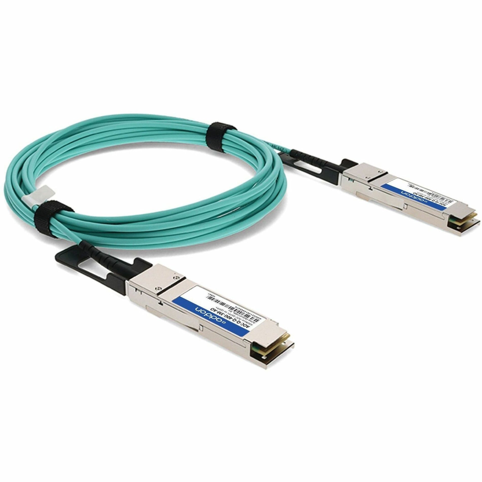 Installation view of 40G QSFP+ cable with connector detail-alternate-image7