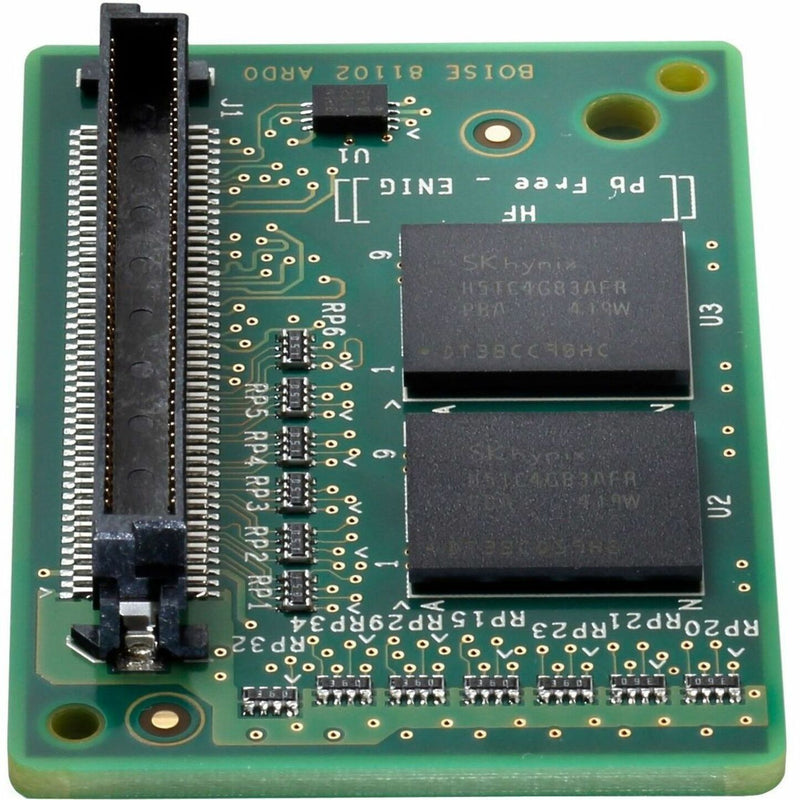 Close-up view of HP 1GB DDR3 DIMM memory module showing circuit board components and 90-pin connector