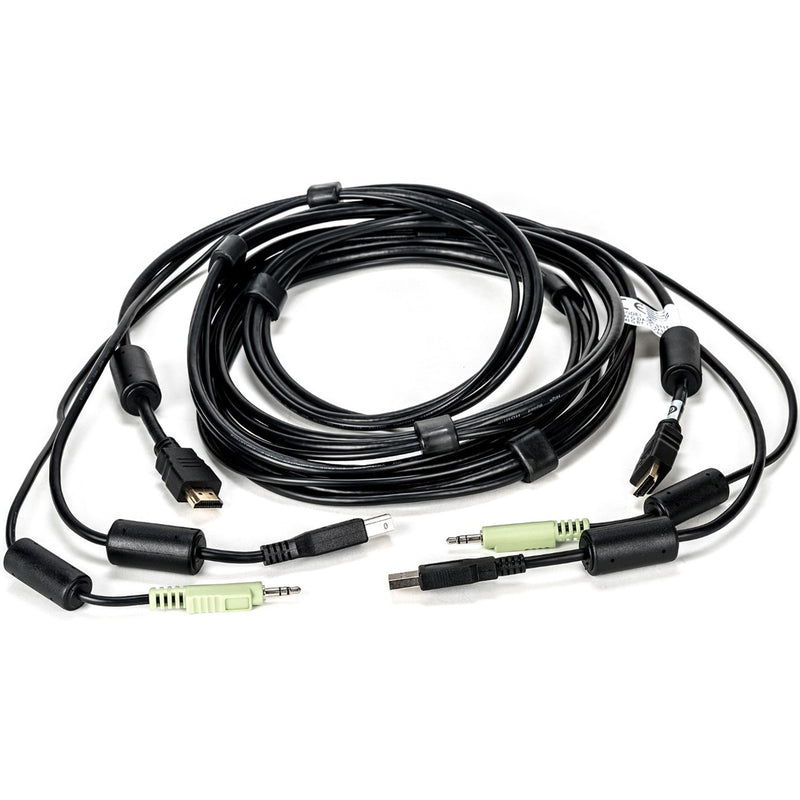 10-foot Vertiv Avocent all-in-one KVM cable featuring HDMI, USB, and audio connectors with integrated strain relief