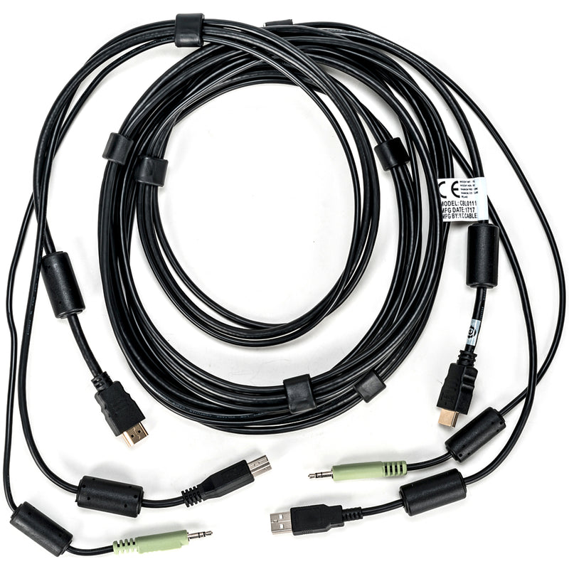 Overhead view of Vertiv Avocent KVM cable showing cable management features and connector layout