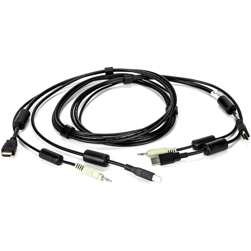 Vertiv Avocent all-in-one KVM cable showing HDMI, USB, and audio connections with integrated cable management