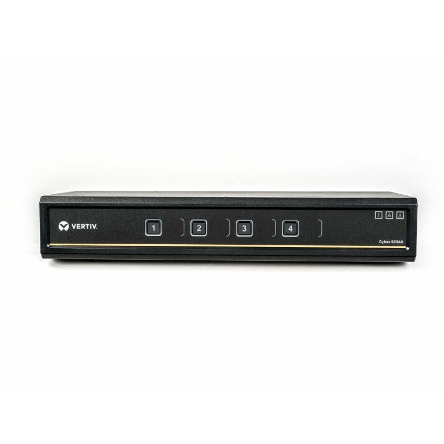 Front angle view of Vertiv Cybex SC940 KVM switch with illuminated control buttons-alternate-image2