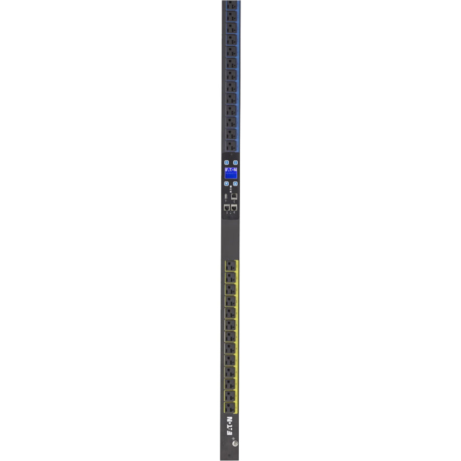 Eaton EPDU MI 36U-A vertical rack PDU featuring 24 NEMA 5-20R outlets, digital display, and network monitoring capabilities-alternate-image1