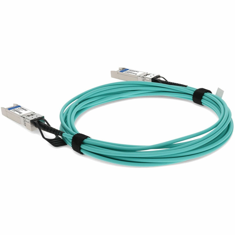 Side view of AddOn SFP+ cable highlighting cable management features