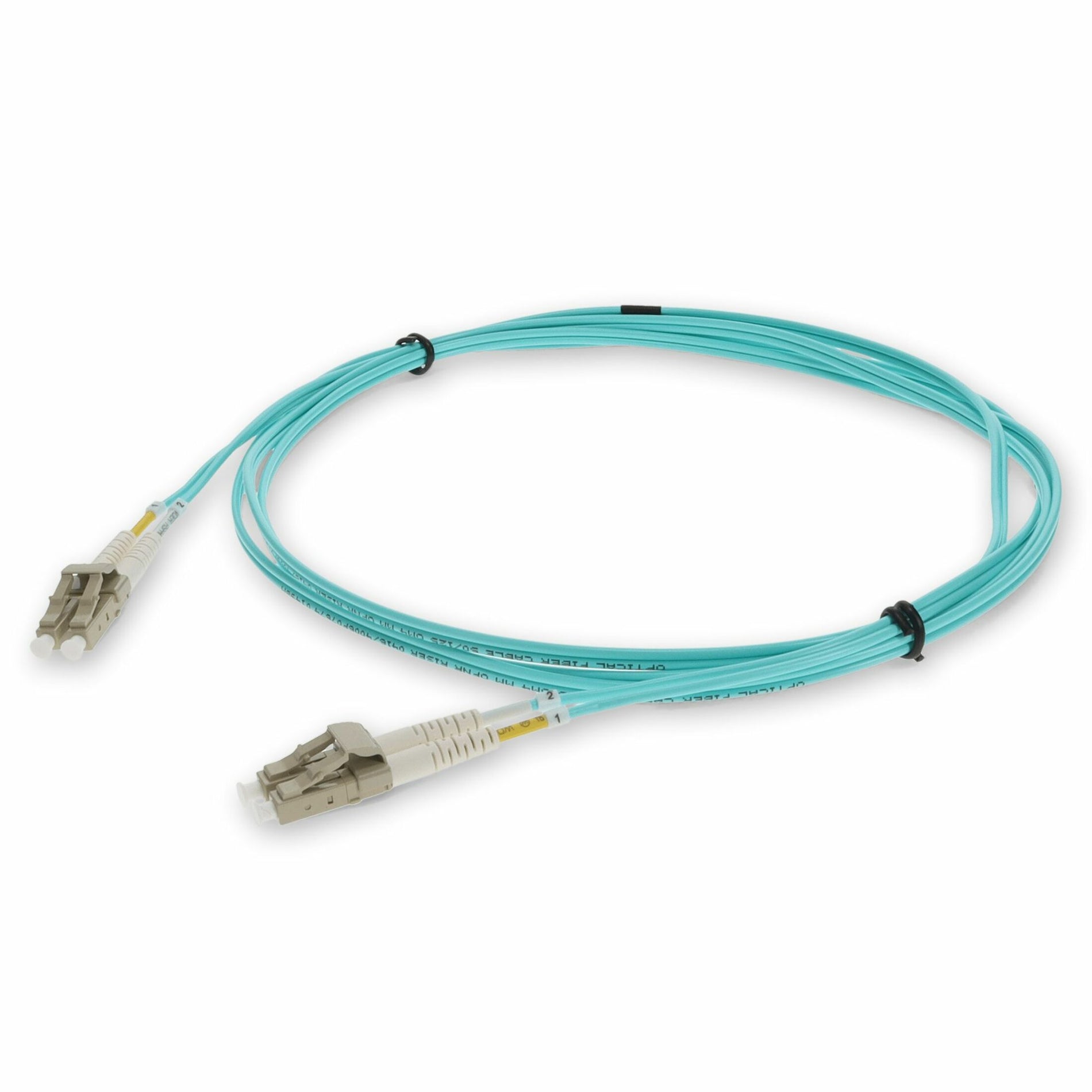 AddOn 0.5m HP AJ833A Compatible LC (Male) to LC (Male) Aqua OM3 Duplex Fiber OFNR (Riser-Rated) Patch Cable (AJ833A-AO)