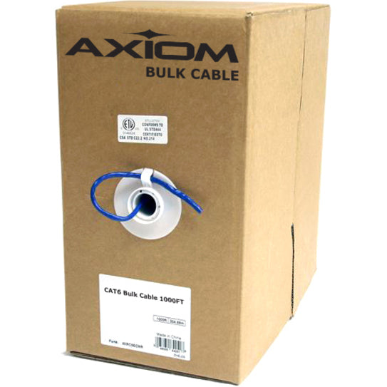 Axiom CAT6 23AWG 4-Pair Solid Conductor 550MHz Bulk Cable Spool 1000FT (Red) (C6BCS-R1000-AX)