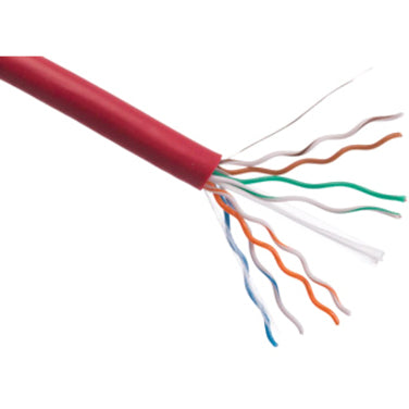 Detailed view of CAT6 cable showing twisted pair arrangement and red jacket-alternate-image3