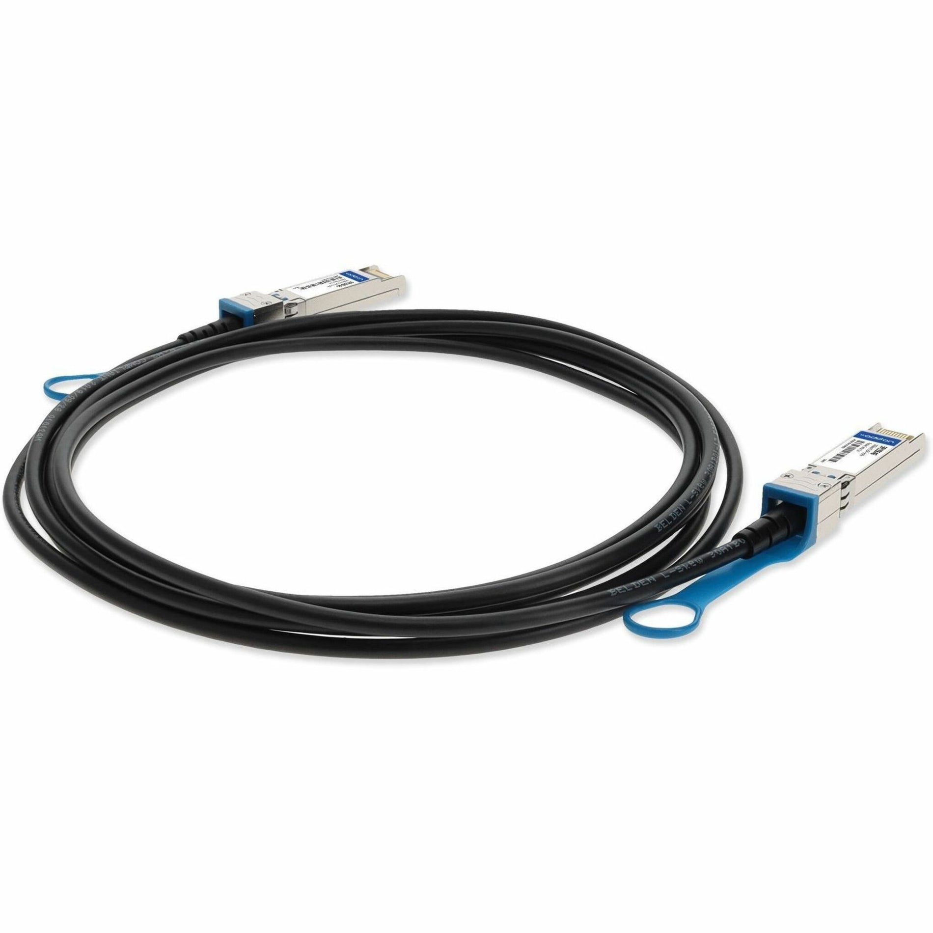 Top view of IBM compatible SFP+ direct attach cable showing build quality-alternate-image5