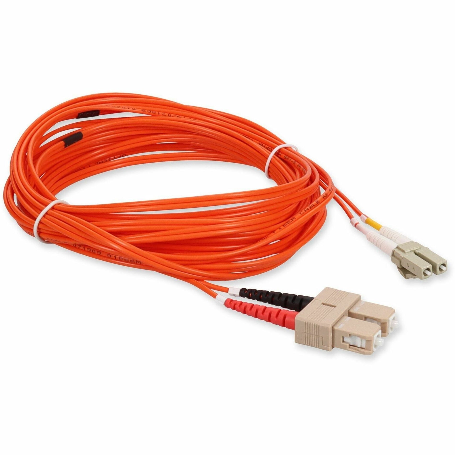 Orange fiber cable showing management features and securing points-alternate-image7