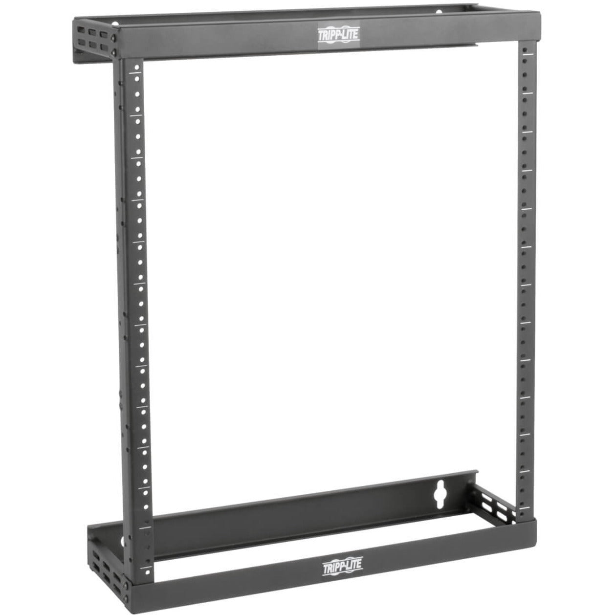 Tripp Lite SmartRack 12U open frame rack shown with extended height configuration and dual mounting rails-alternate-image2