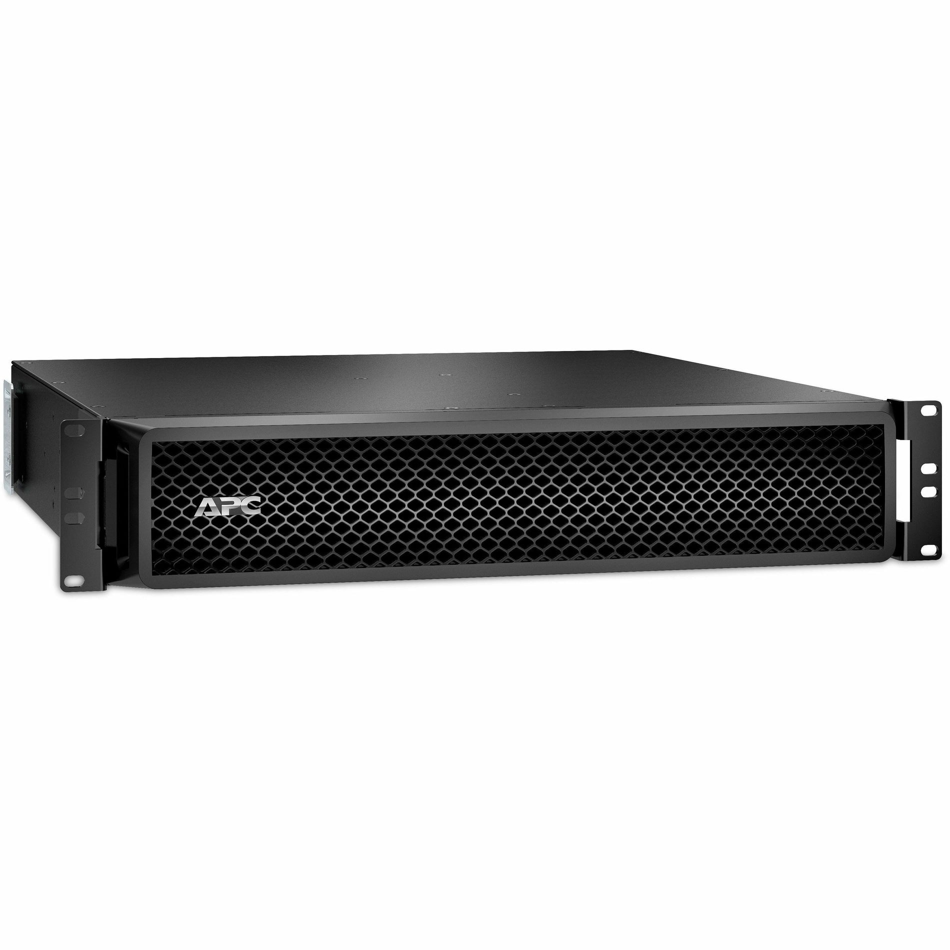 Front view of APC Smart-UPS SRT 96V 3kVA rack-mount battery pack showing honeycomb ventilation grill and black metal chassis-alternate-image1