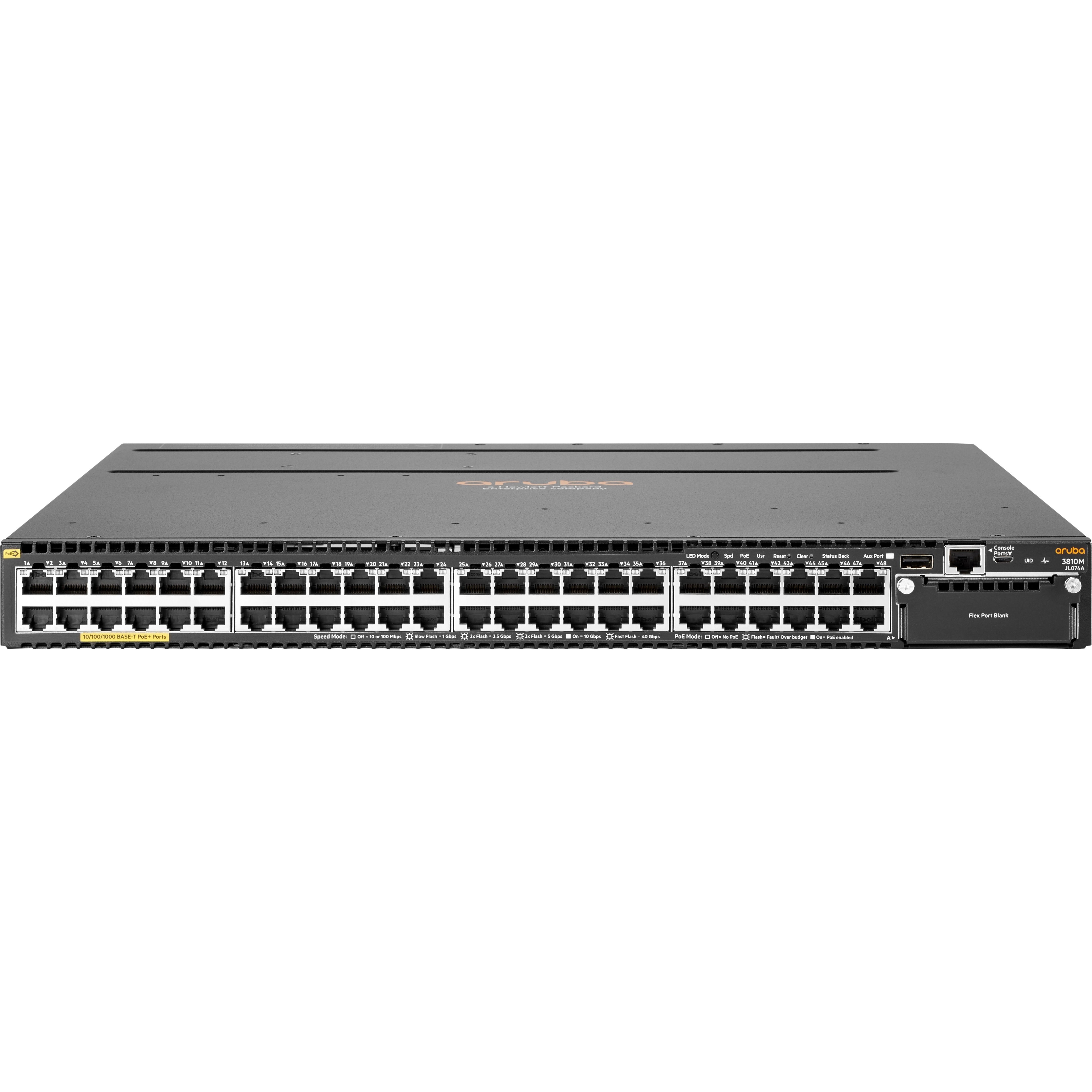 مبدل HPE E Aruba 3810M 48G PoE+ ذو فتحة واحدة (JL074A)