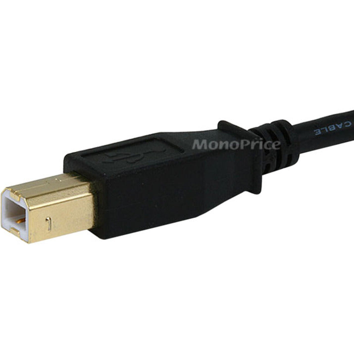 Detailed view of USB Type-B connector with gold-plated contacts