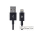 Black MFi-certified Lightning to USB cable with gold-plated connectors and Monoprice branding-alternate-image1