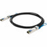 AddOn 330-3967-AO 7-meter black twinaxial network cable with blue-tipped SFP+ connectors - front angle view-alternate-image1