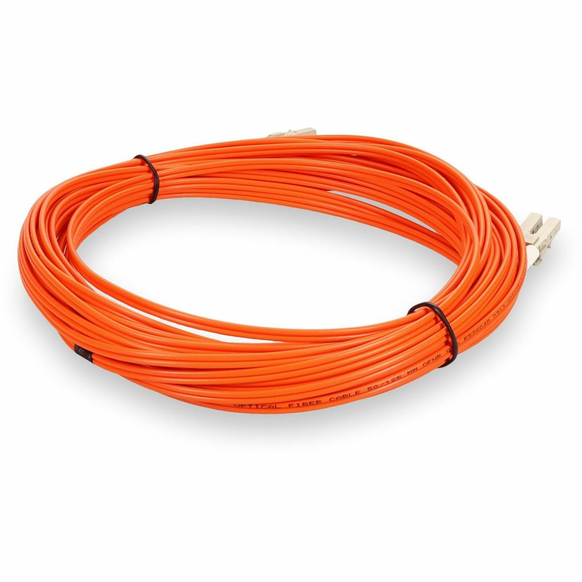 Detailed view of orange fiber optic cable showing jacket construction and material quality-alternate-image5